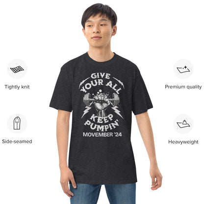November Health Awareness Quote for Men premium heavyweight tee